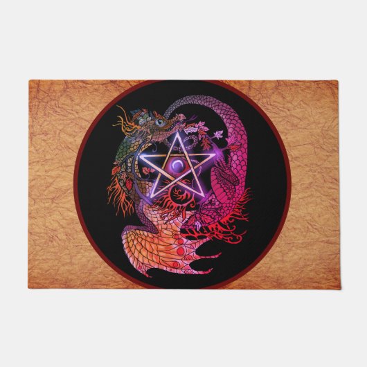 Art Nouveau Pentacle Dragon Deurmat (Voorkant)