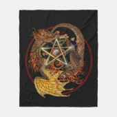 Art Nouveau Pentacle Dragon Fleece Blanket Deken (Voorkant)