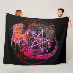 Art Nouveau Pentacle Dragon Fleece Deken