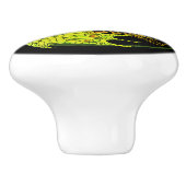 Art Nouveau pentacle dragon Keramische Knop (Zijkant)