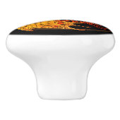 Art Nouveau pentacle dragon Keramische Knop (Zijkant)