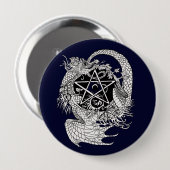 Art Nouveau Pentacle Dragon~Knop Ronde Button 4,0 Cm (Voorkant /achterkant)