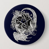 Art Nouveau Pentacle Dragon~Knop Ronde Button 4,0 Cm (Voorkant)