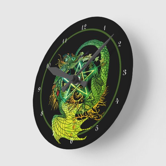Art Nouveau Pentacle Dragon Ronde Klok (Hoek)