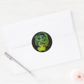 Art Nouveau pentacle dragon Ronde Sticker (Envelop)