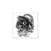 Art Nouveau Pentacle Dragon Rubber Stamp Rubberstempel (Afrduk)
