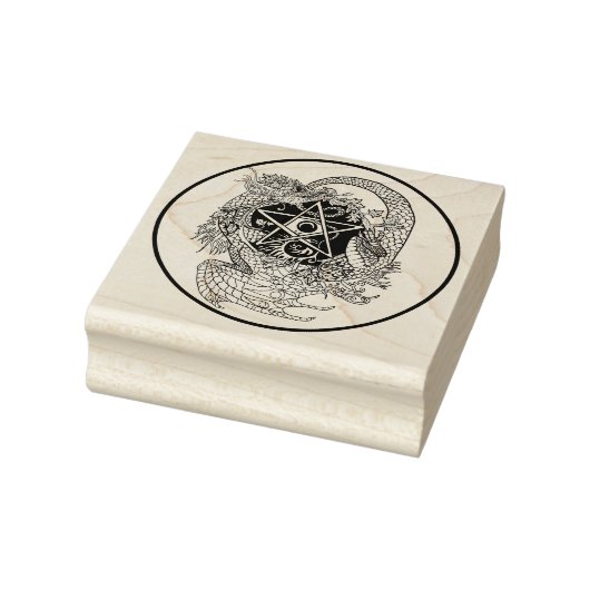 Art Nouveau Pentacle Dragon Rubberstempel (Stempel)