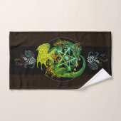 Art Nouveau Pentacle Dragon Shower Curtain Bad Handdoek (Handdoek)