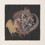 Art Nouveau Pentacle Dragon Sjaal<br><div class="desc">Kunst Nouveau-stijl draak rond een pentakel en wat bladtakken die de elementen van de natuur vertegenwoordigen. aardig voor de wilgen,  of enkel voor een fantasieliefhebber. Kunstauteursrecht op Erin Cooper</div>