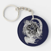 Art Nouveau Pentacle Dragon~sleutelhanger Sleutelhanger (Voorkant)