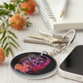 Art Nouveau Pentacle Dragon~sleutelhanger Sleutelhanger (Voorkant Rechts)