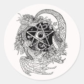 Art Nouveau Pentacle Dragon ~ stickers (Voorkant)