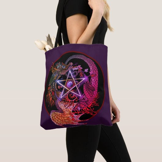 Art Nouveau Pentacle Dragon Tote Bag (Dichtbij)