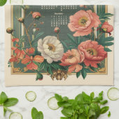 Art Nouveau Peony 2025 Cadeaukalender Theedoek (Gevouwen)