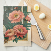 Art Nouveau Peony 2025 Cadeaukalender Theedoek (Quarter Fold)