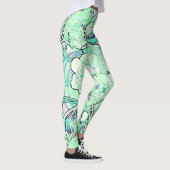 Art Nouveau Peony drijft over de Leggings van de D (Rechts)