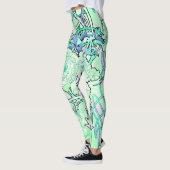 Art Nouveau Peony drijft over de Leggings van de D (Links)