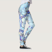 Art Nouveau Peony drijft over de Leggings van de D (Rechts)