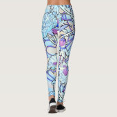 Art Nouveau Peony drijft over de Leggings van de D (Achterkant)