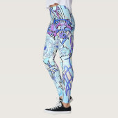 Art Nouveau Peony drijft over de Leggings van de D (Links)