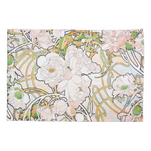 Art Nouveau Peony Flower Floral Pillowcase Kussensloop