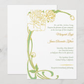 Art Nouveau Peony Kaart (Voorkant / Achterkant)