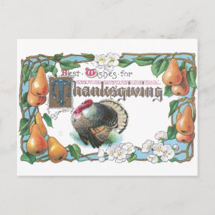 Art Nouveau Peren & Kalkoen Feestdagenkaart