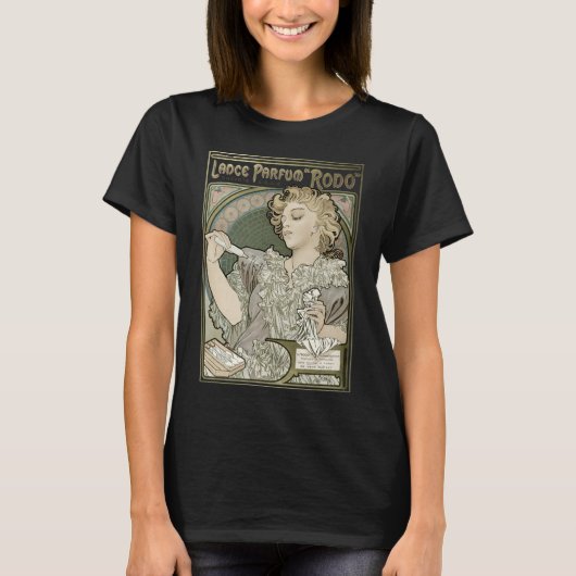 Art Nouveau Perfume Ad by Alphonse Mucha T-shirt (Voorkant)