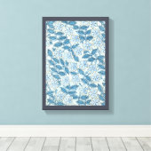 Art Nouveau Periwinkle Flowers in een tuin Canvas Afdruk (Insitu (Houten vloer))