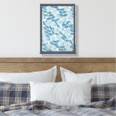 Art Nouveau Periwinkle Flowers in een tuin Canvas Afdruk (Insitu (Slaapkamer))