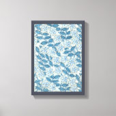  Art Nouveau Periwinkle Flowers in een tuin Canvas Afdruk (Voorkant)