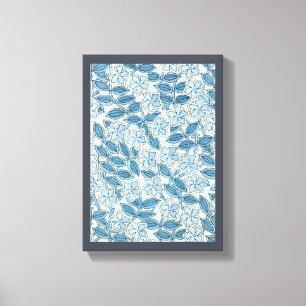 Art Nouveau Periwinkle Flowers in een tuin Canvas Afdruk