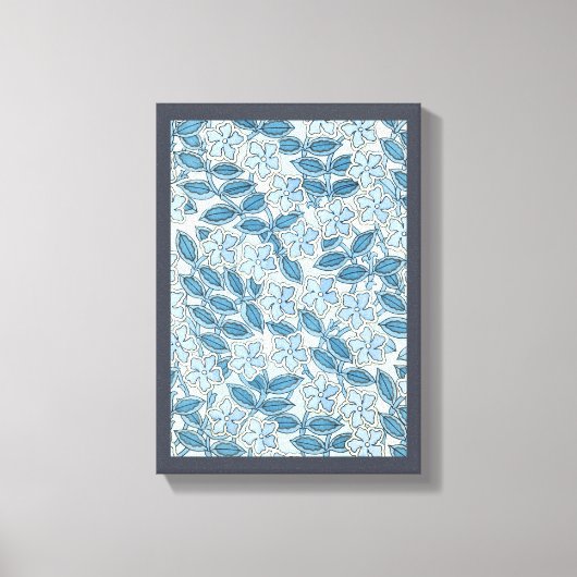 Art Nouveau Periwinkle Flowers in een tuin Canvas Afdruk (Voorkant)