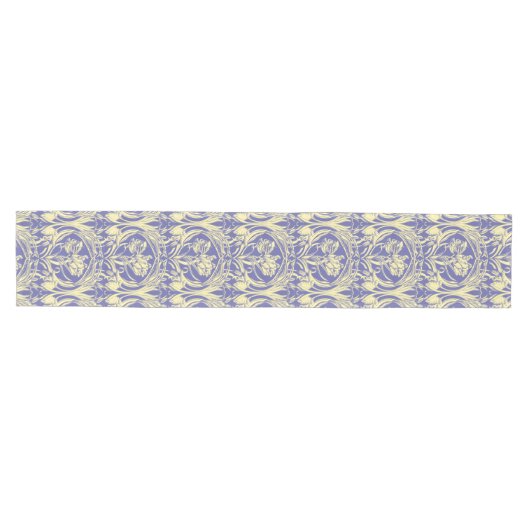 Art Nouveau Periwinkle & Ivory Tulip Table Runner Medium Tafelloper (Horizontaal)