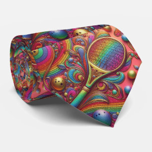 Art Nouveau Pickleball Herenkraag – Regenboog Eleg Stropdas