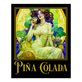 Art Nouveau Pina Colada Perfect Poster