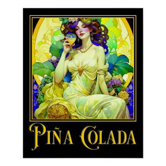 Art Nouveau Pina Colada Perfect Poster (Voorkant)