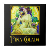 Art Nouveau Pina Colada Tegeltje (Voorkant)