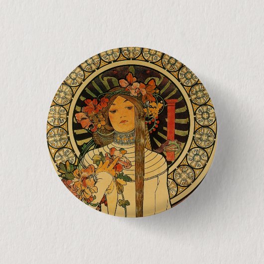 Art Nouveau Pinback Button (Voorkant)