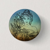 Art Nouveau Pinback Button (Voorkant)
