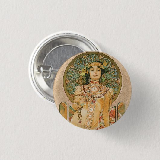 Art Nouveau Pinback Button (Voorkant /achterkant)