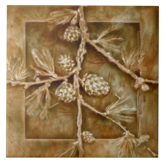  Art Nouveau Pine Conproduction Tegeltje (Voorkant)