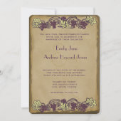 Art Nouveau  Pink Wineyard Wedding Invites Kaart (Voorkant)