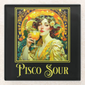 Art Nouveau Pisco Sour Glazen Onderzetter (Voorkant)
