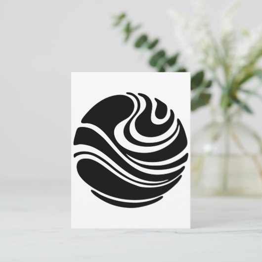 Art Nouveau Planet Swirl Motif Briefkaart (Staand voorkant)
