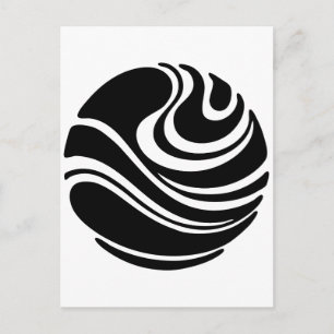Art Nouveau Planet Swirl Motif Briefkaart