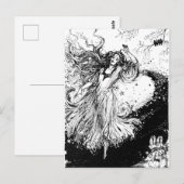 Art Nouveau Polychrome Oz Black en White Briefkaart (Voorkant / Achterkant)