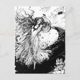 Art Nouveau Polychrome Oz Black en White Briefkaart