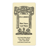  Art Nouveau Pomegranate Ex-Libris-Sjabloon Etiket (Voorkant)