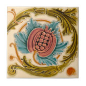 Art Nouveau Pomegranate Faux Relief Antiek Repro Tegeltje (Voorkant)